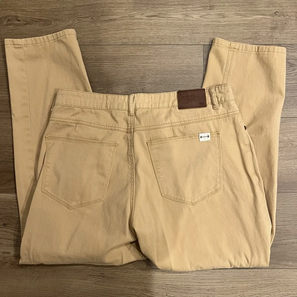 Barbell Apparel Straight Leg Jeans Mens 32/33 X 28 Khaki Stretch Khaki Pants - Picture 4 of 4